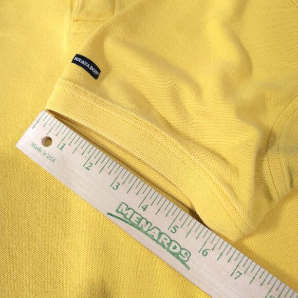 VTG Yellow Short Sleeve Polo Shirt Mens Lg Iguana Don Oversized Collared 90s 80s - Picture 11 of 11